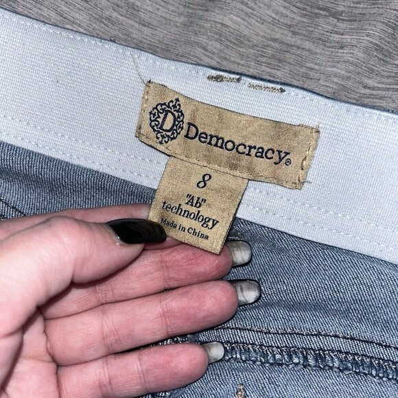 Democracy Ab Medium Wash Straight Leg High Rise Comfort Waist Blue Jeans Size 8 - Picture 7 of 10